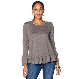 DG2 Diane Gilman Ruffle Hem Top 631-583